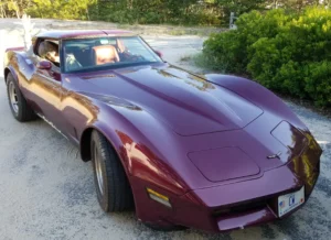 Susan in Charles's 1981 Corvette